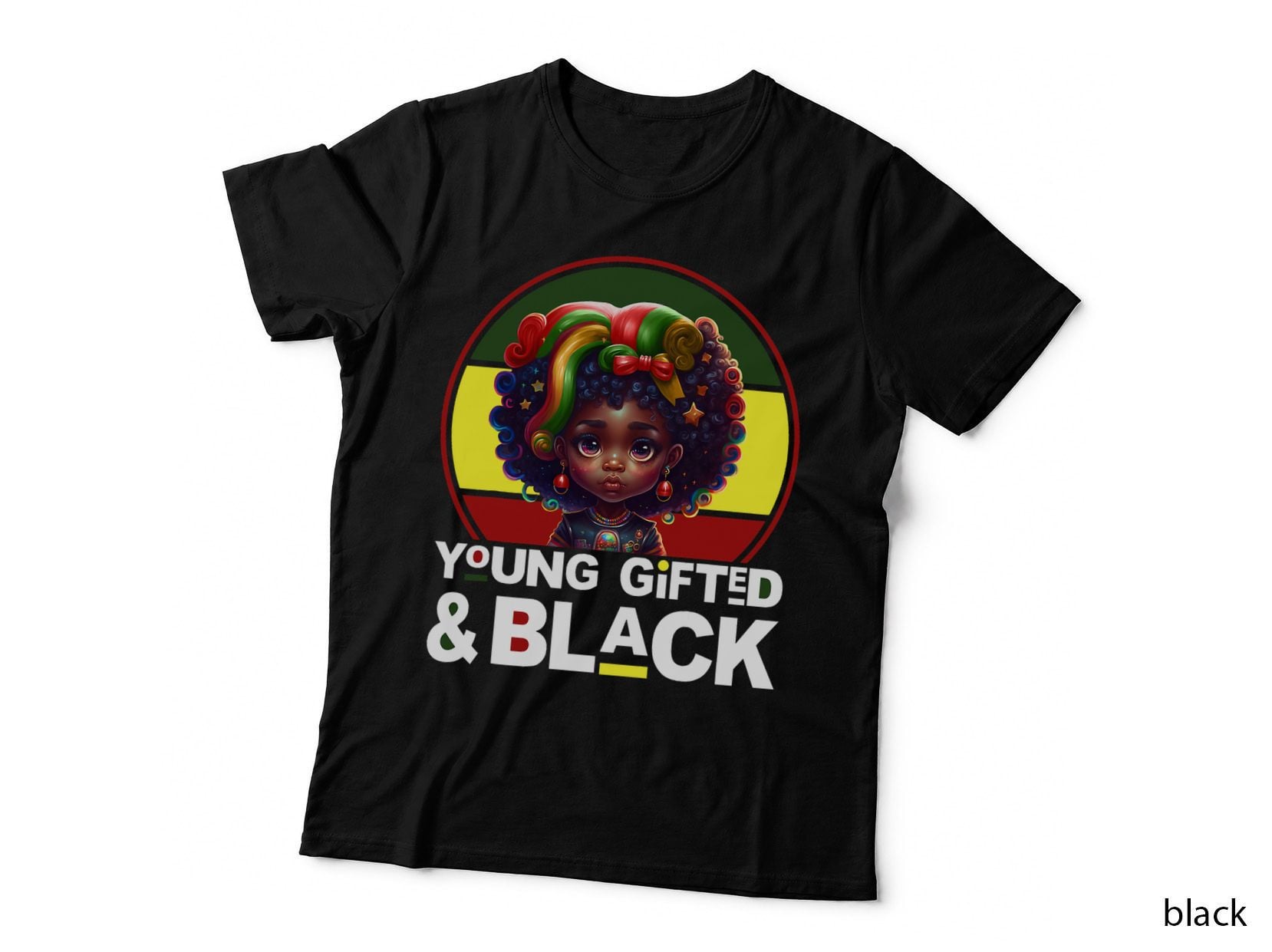 Vintage Black Month History Young Gifted Kids Baby Girl T-Shirt
