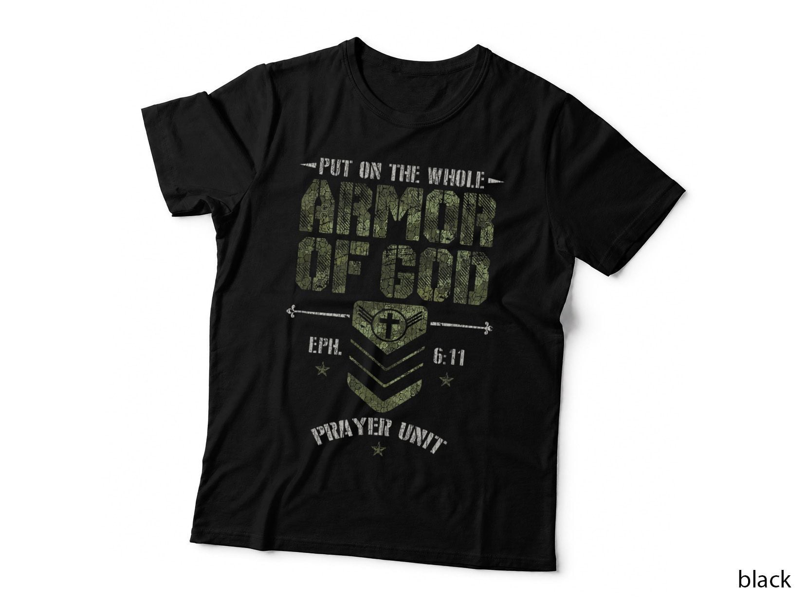 Vintage Camo Armor of God Christians Religious Camouflage T-Shirt
