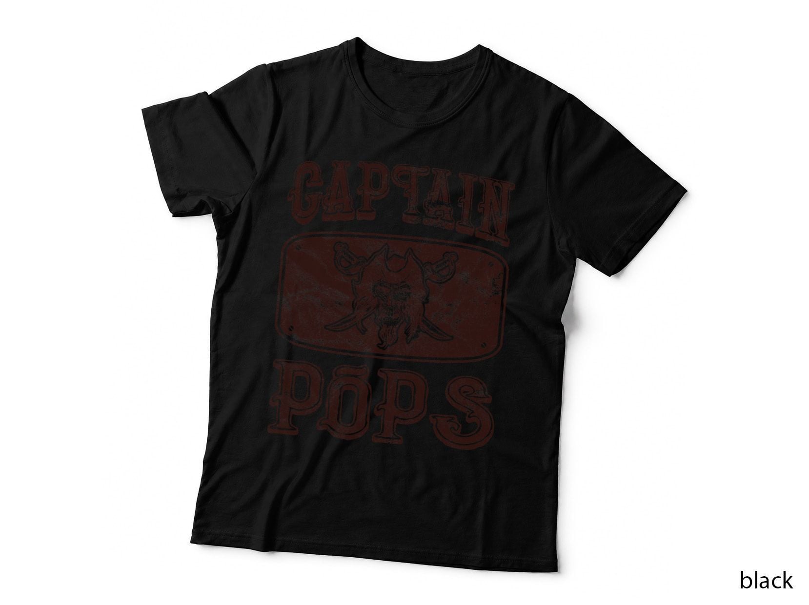 Vintage Captain Pops Personalized Pirate Pontoon Boating T-Shirt