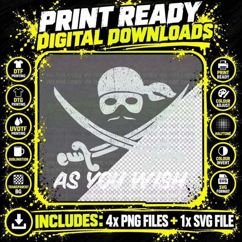 Vintage Dread Pirate Roberts as You Wish T-Shirt Png SVG Digital Bundle