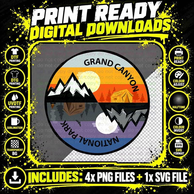 Vintage Grand Canyon National Park Retro Souvenir T-Shirt Png SVG Digital Bundle