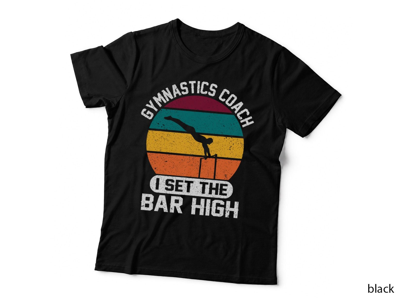 Vintage Gymnastics Coach I Set the Bar High Gymnast Gift T-Shirt
