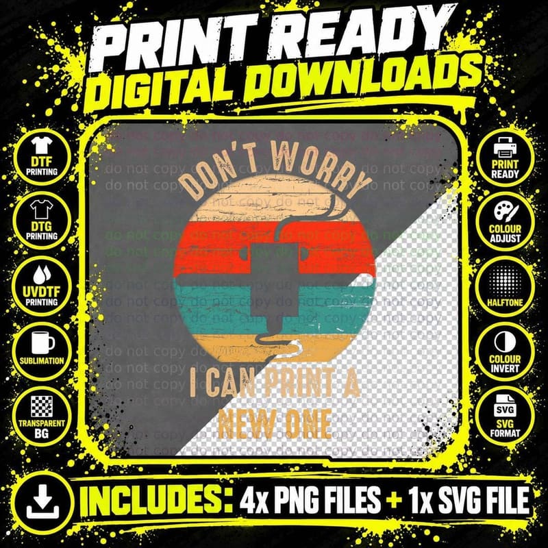 Vintage Retro 3D Printer Gift Idea for Geeks T-Shirt Png SVG Digital Bundle