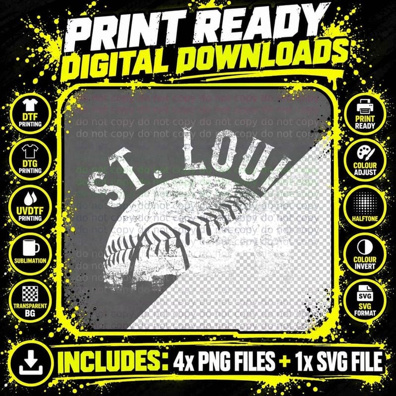 Vintage St Louis Missouri Skyline Apparel T-Shirt Png SVG Digital Bundle