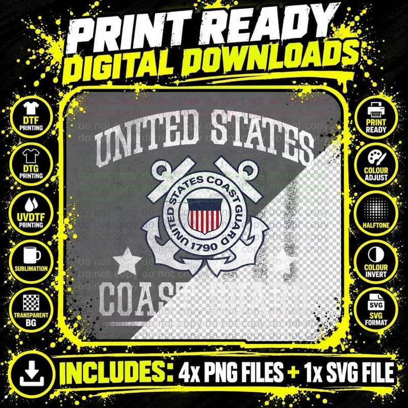 Vintage US Coast Guard Shirt - USCG T Shirt Png SVG Digital Bundle