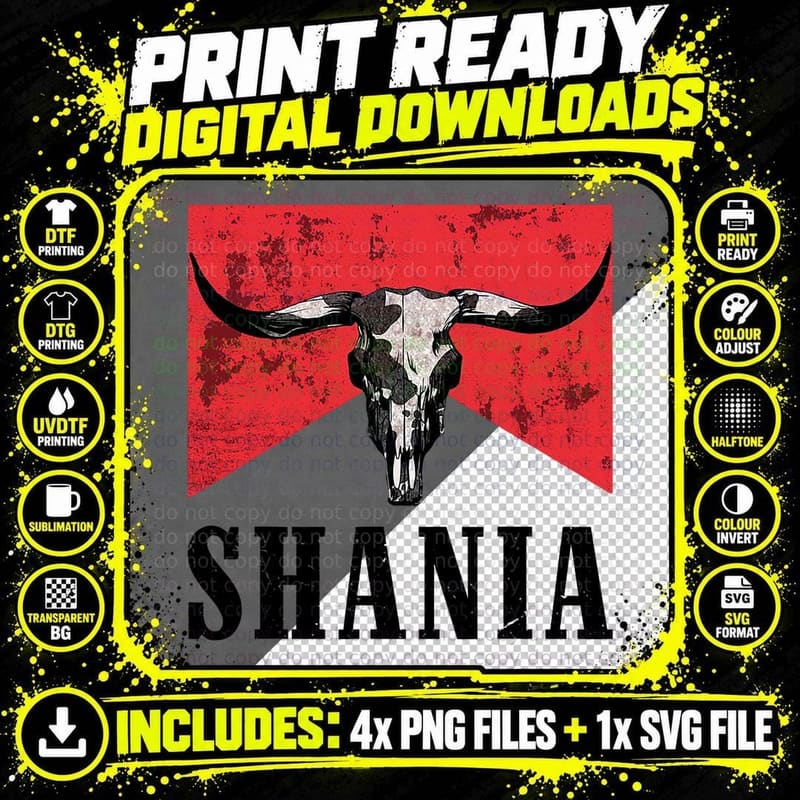 Western Name Vintage Tee Cowboy Cowgirl T-Shirt Png SVG Digital Bundle