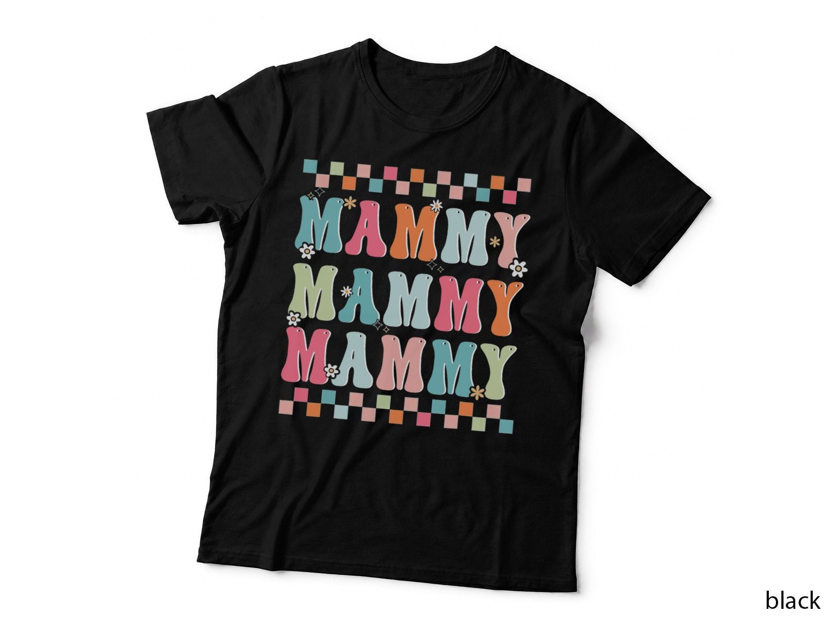 Women Groovy Mammy Shirt Matching Family Mother's Day T-Shirt
