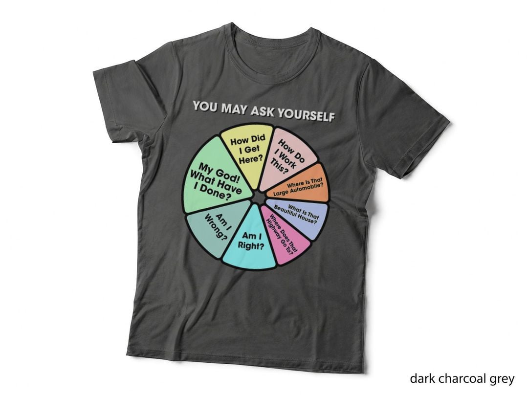 You May Ask Yourself Classic 80's Pop Music Retro Pie Chart T-Shirt