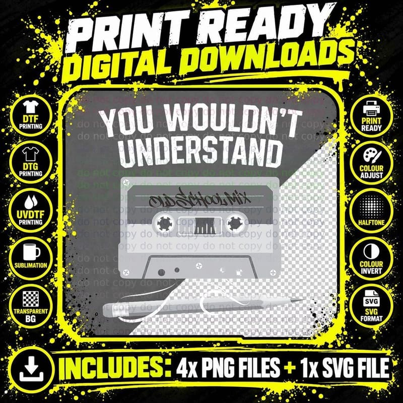 You Wouldn't Understand Retro Cassette Tape Music T Shirt Png SVG Digital Bundle