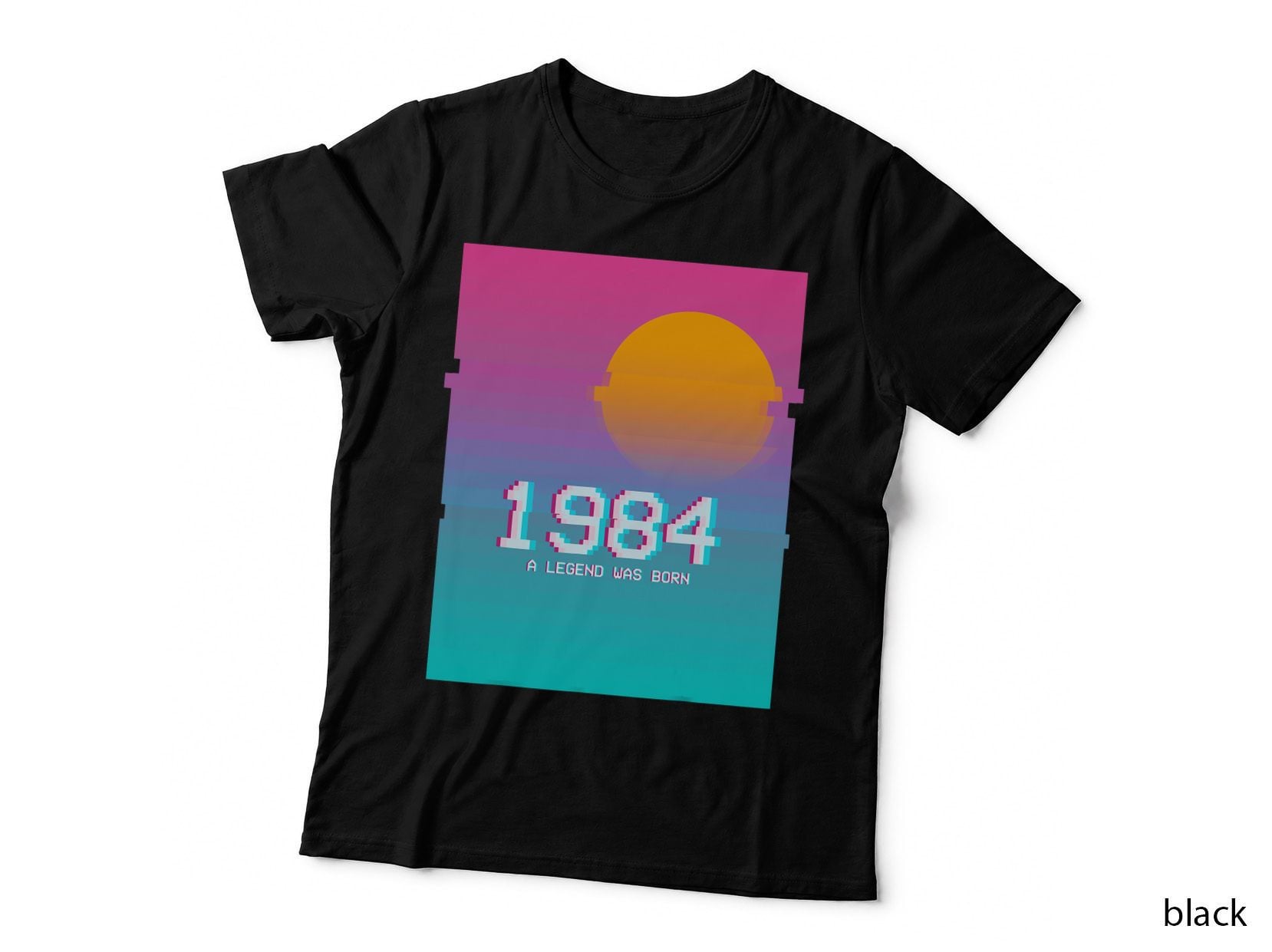 1984 Birthday Legend I VHS Glitch Vaporwave 80s Retro Gift T-Shirt