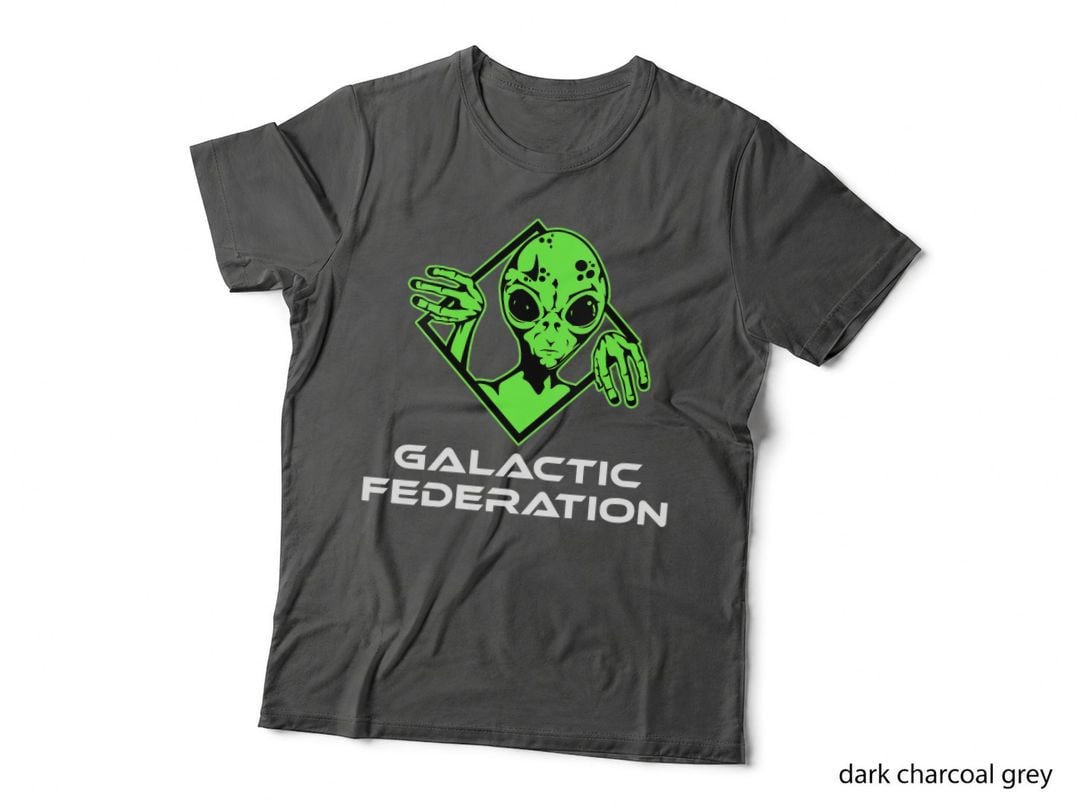 Alien Galactic Federation Vintage UFO ET Conspiracy Theory T-Shirt
