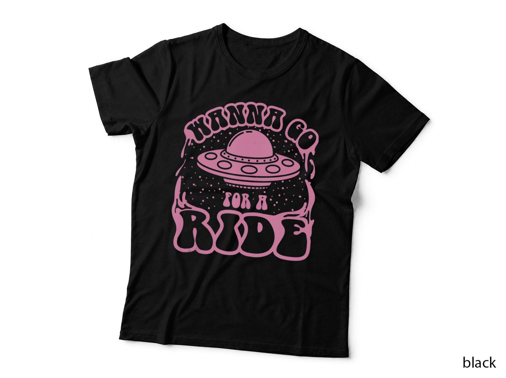 Alien Gift Retro UFO Go for a Ride Abduction Gift, Vintage T-Shirt