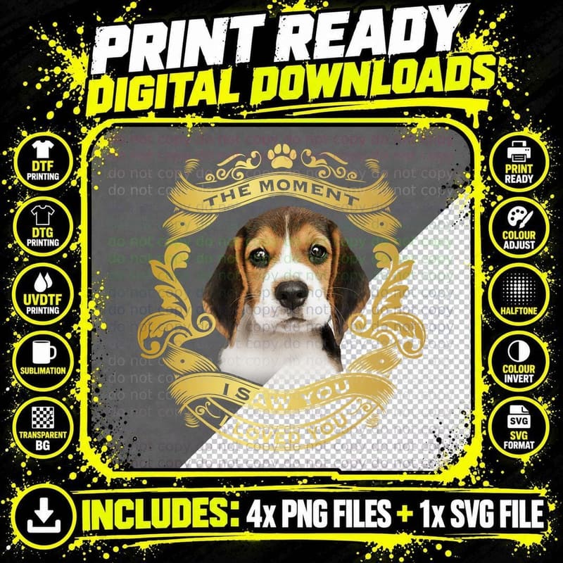 Beagle T-Shirt, Vintage Love Quote, Pet Lovers Apparel Png SVG Digital Bundle