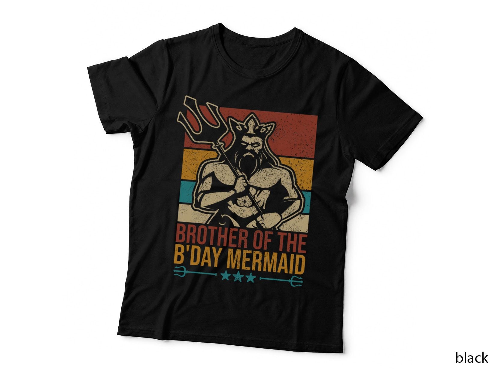 Brother of the Birthday Mermaid T-Shirt, Vintage Merman Style, Party Outfit