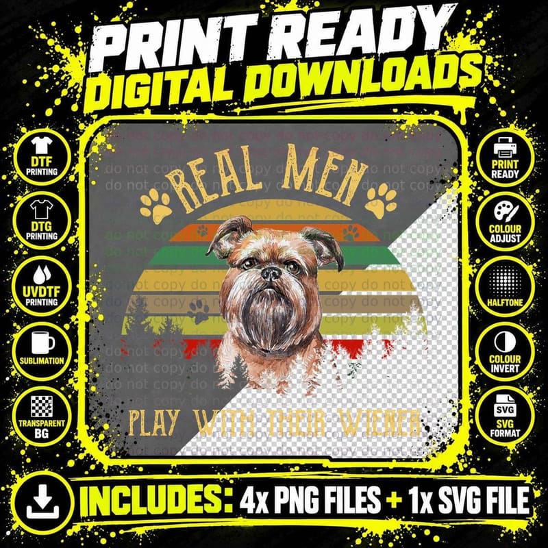 Brussels Griffon T-Shirt, Vintage Retro Style Png SVG Digital Bundle