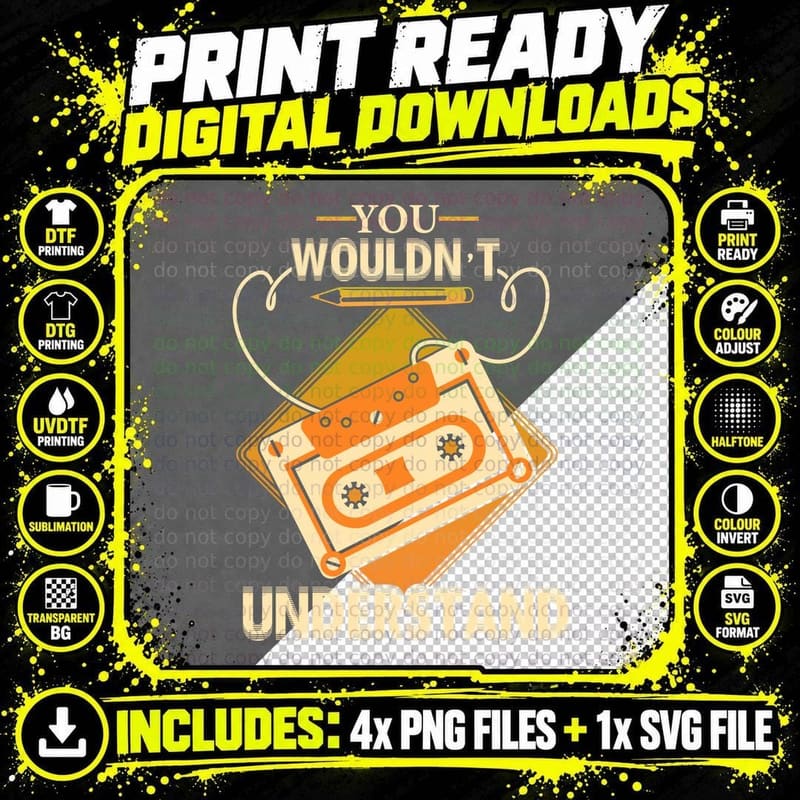 Cassette Tape T-Shirt, Nostalgia Vibes, Music Lover Style Png SVG Digital Bundle