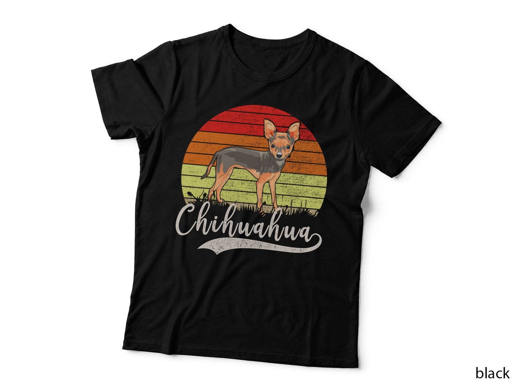 Chihuahua T-Shirt, Retro Sunset Style, Pet Lover Apparel
