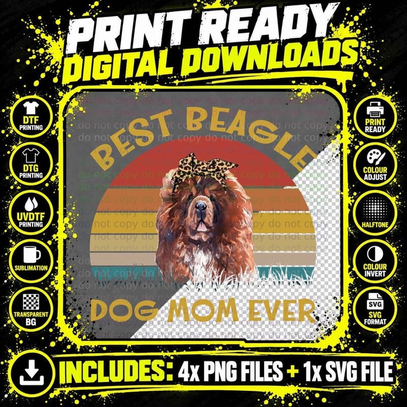 Chow T-Shirt, Vintage Retro, Pet Lover Apparel Png SVG Digital Bundle