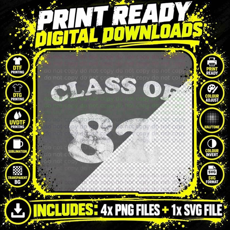 Class of 82 T-Shirt 1982 Class Reunion Shirt Vintage Png SVG Digital Bundle