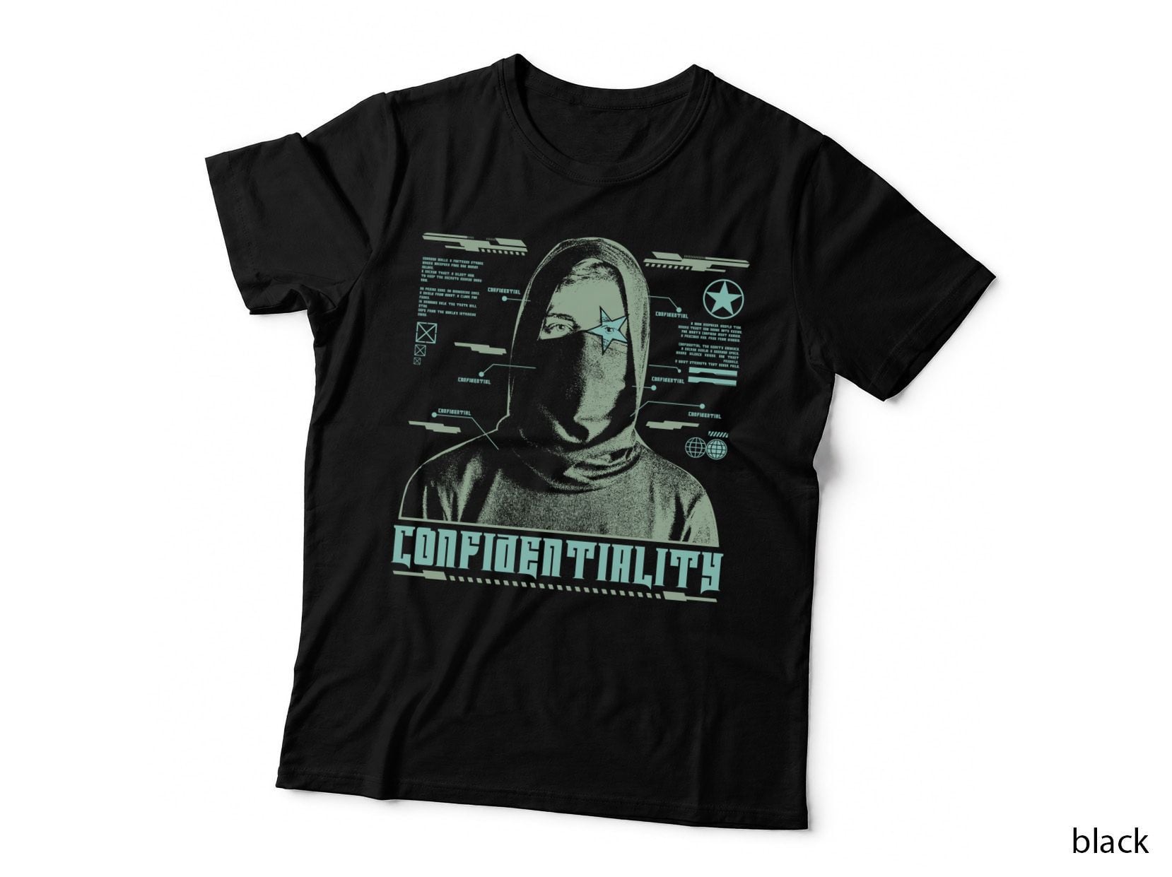 Confidentiality Retro Hoodie, Urban Fashion, Cyberpunk Style T-Shirt