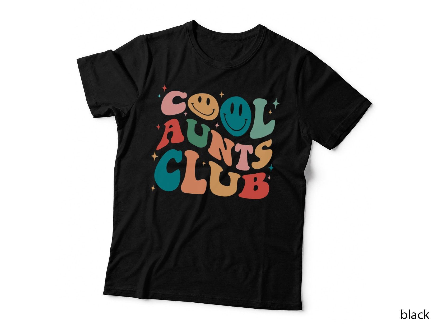 Cool Aunt Club Groovy Retro Smile Cool Aunt Club Aunties T-Shirt