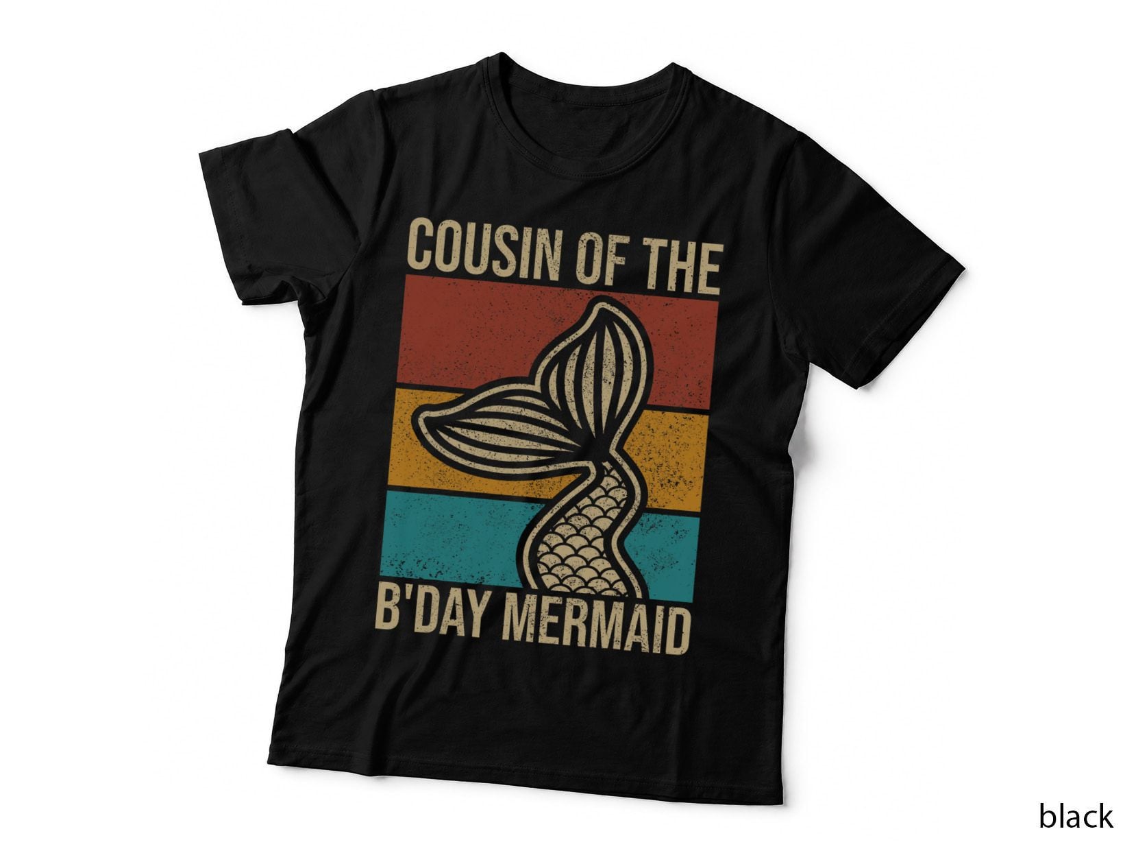 Cousin of the Birthday Mermaid T-Shirt, Vintage Mermaid Party Outfit