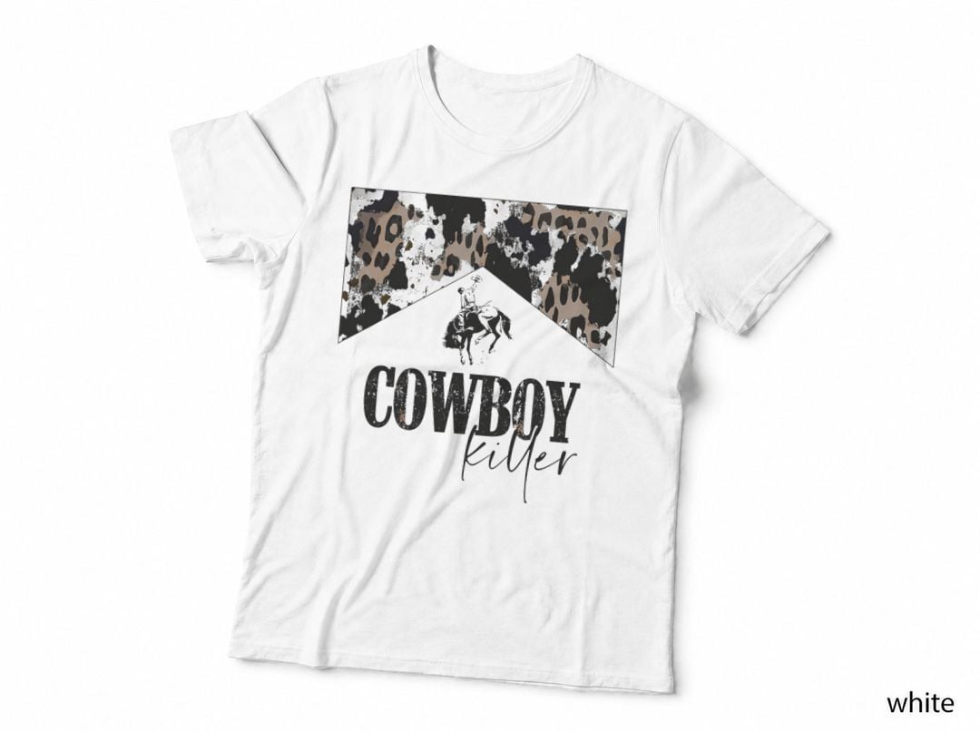 Cowboy Killer Western Leopard Country Cowgirl Vintage Woman T-Shirt
