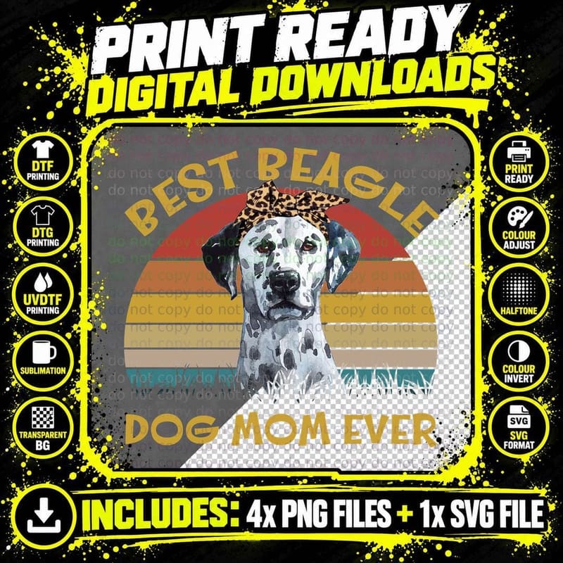 Dalmatian T-Shirt, Vintage Retro, Pet Lover Apparel Png SVG Digital Bundle