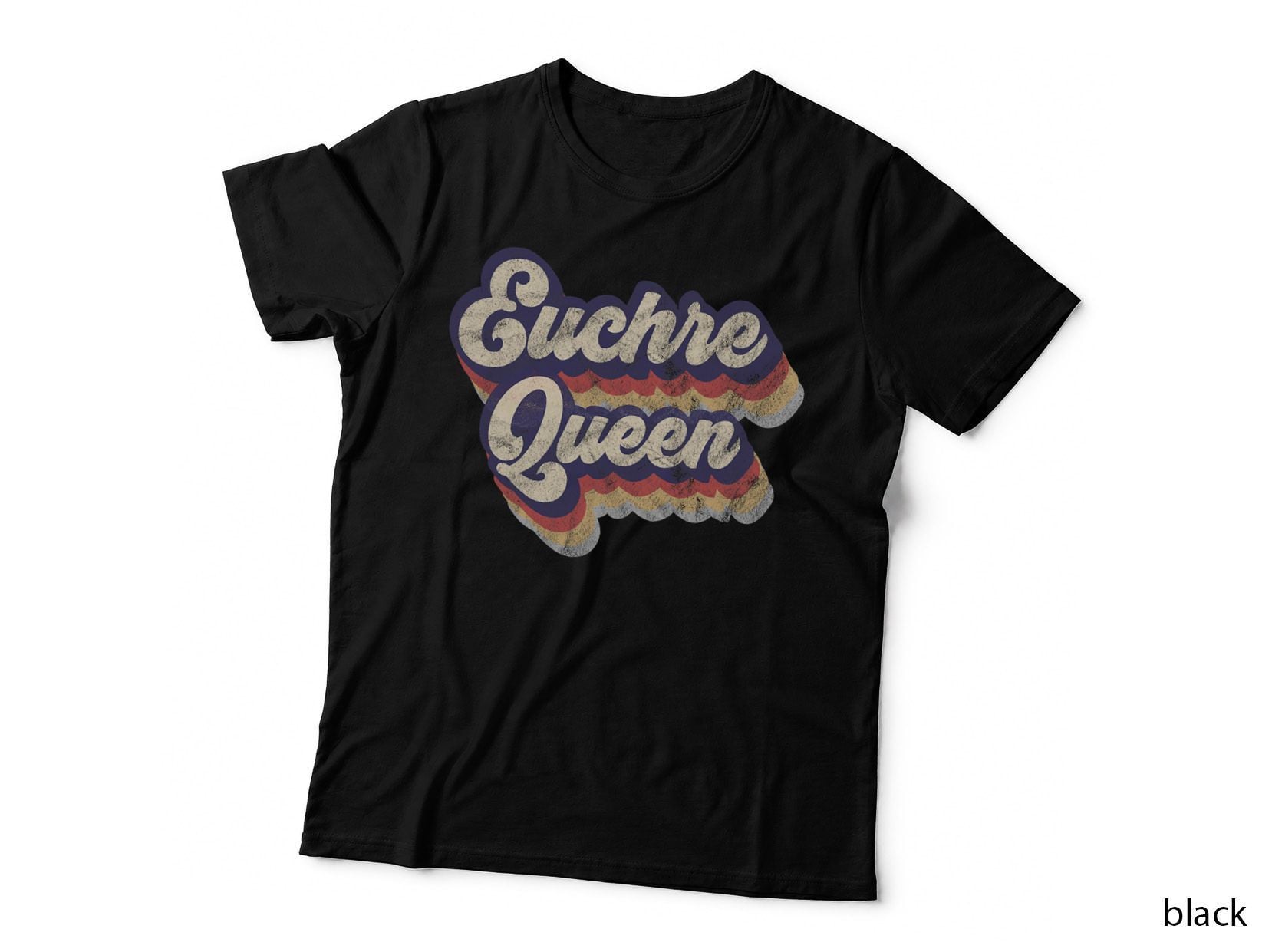 Euchre Queen Euchre Card Game Player Vintage Euchre T-Shirt