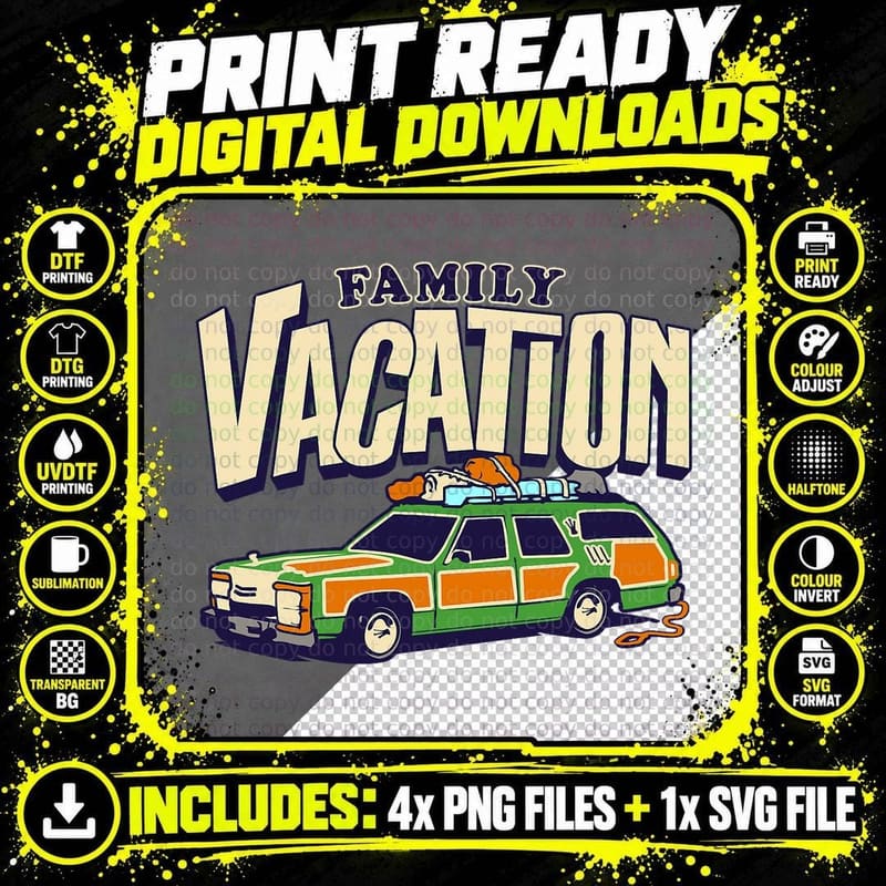 Family Vacation Road Trip Station Wagon T-Shirt Png SVG Digital Bundle
