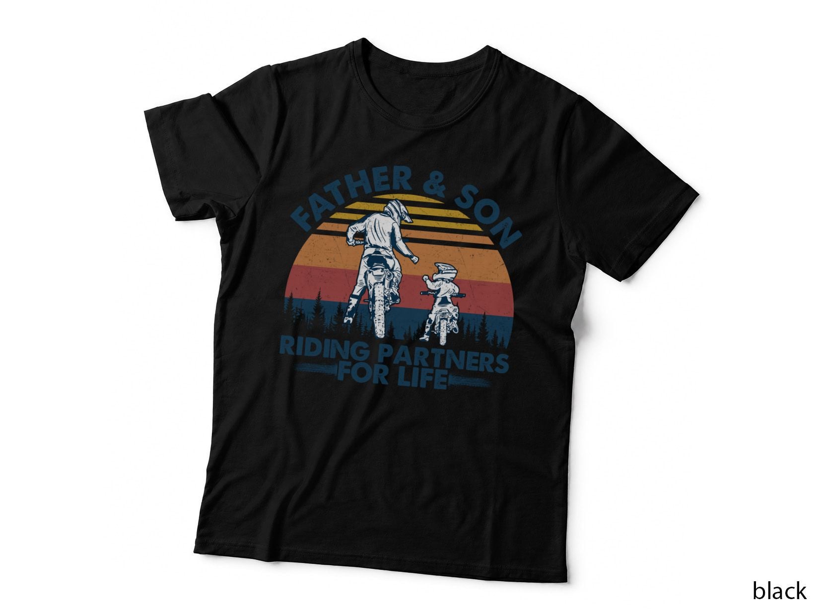 Father Son Riding Partners for Life T-Shirt, Vintage Retro