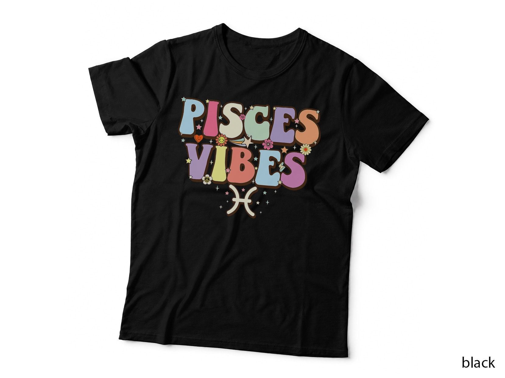 February March Birthday Astrology Groovy Pisces Zodiac Sign T-Shirt
