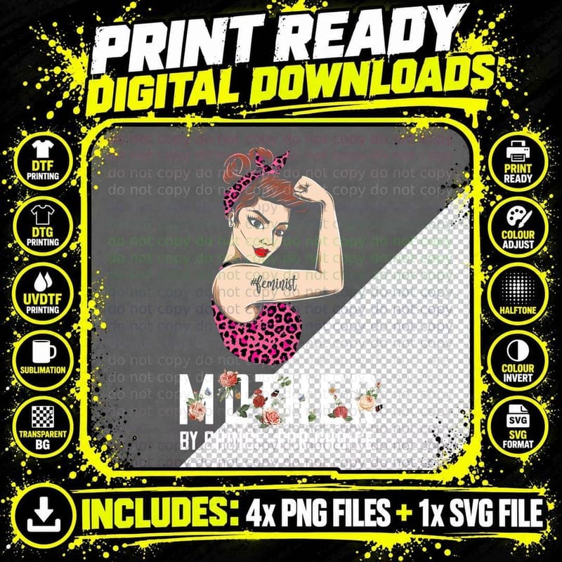 Feminist Power Pose T-Shirt, Vintage Retro, Rights Art Png SVG Digital Bundle