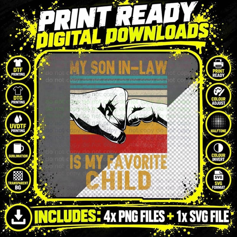 Fist Bump Son Favorite Granddad Tee, Retro Stripe Png SVG Digital Bundle