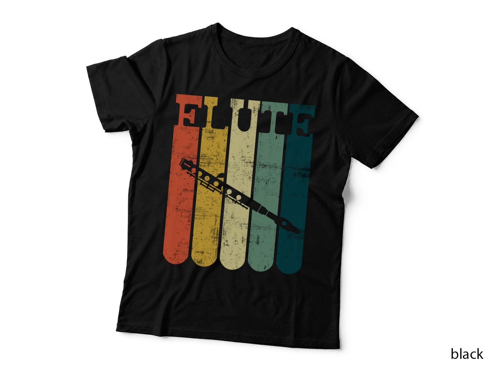 Flute Musician T-Shirt, Vintage Retro Style, Music Lover Apparel