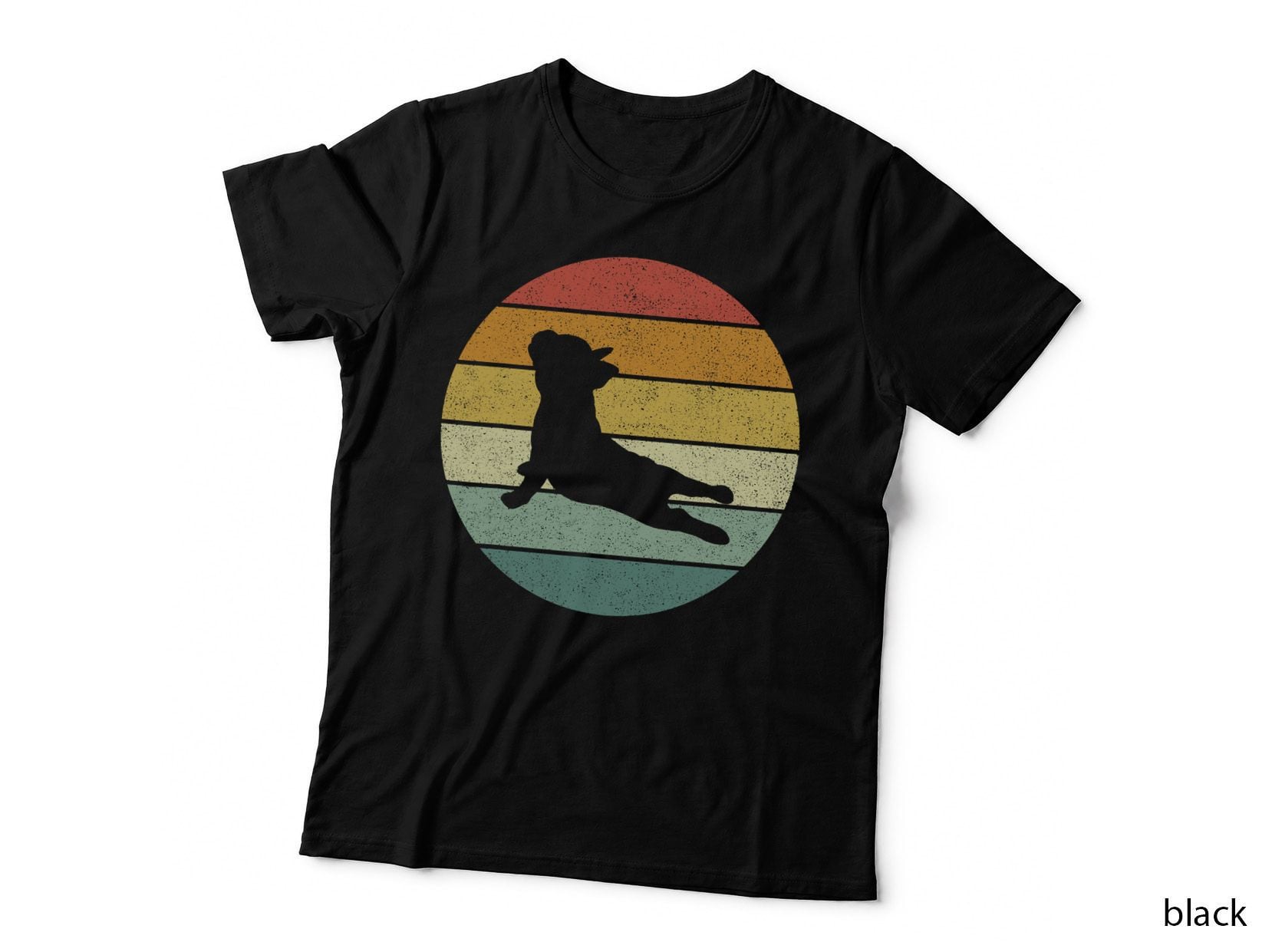 French Bulldog Yoga T-Shirt, Vintage Retro, Pet Lover Apparel