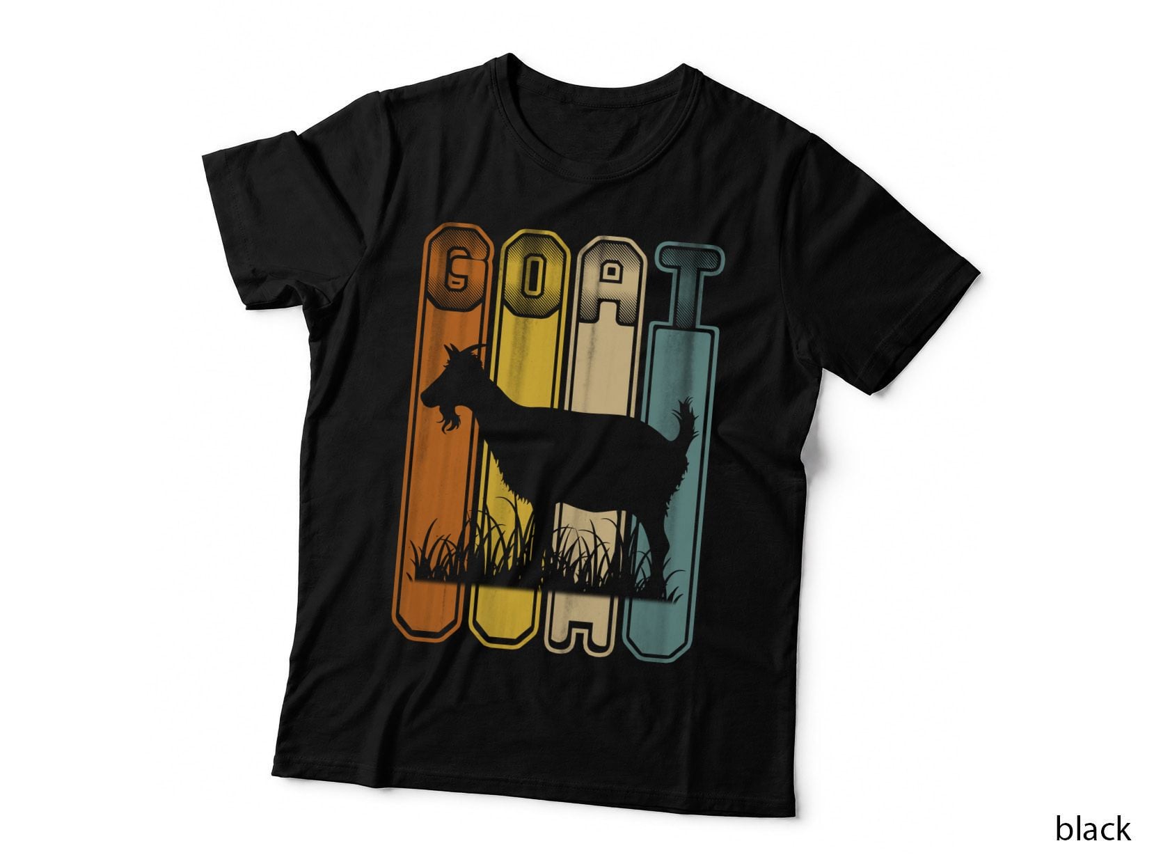Goat Silhouette T-Shirt, Vintage Retro Style, Animal Lover Apparel