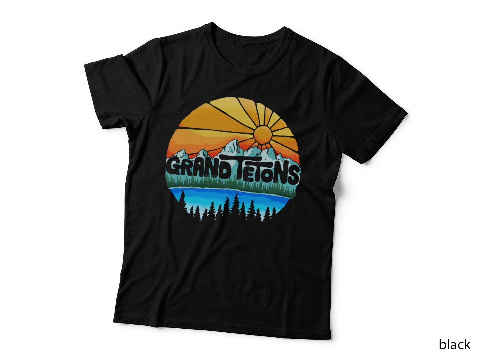 Grand Tetons National Park Graphic Vintage Style T-Shirt