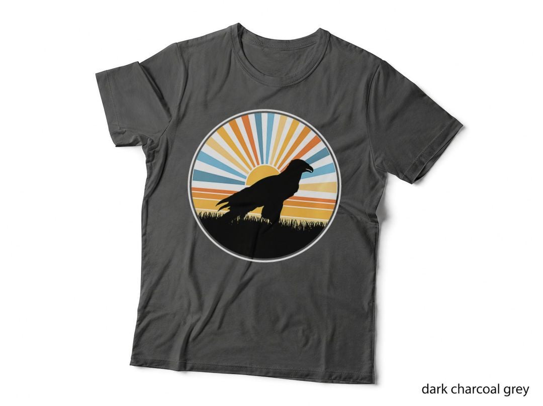 Hawk - Sunset Retro Animal Wildlife Zoo Ornithology Birder, Vintage T-Shirt
