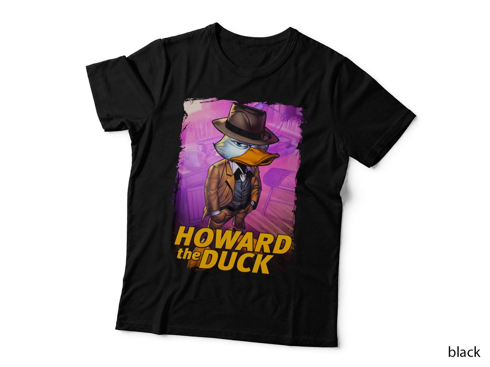 Howard the Duck Retro Comic Tee, Fedora Hat and Suit, Vintage Hero Art