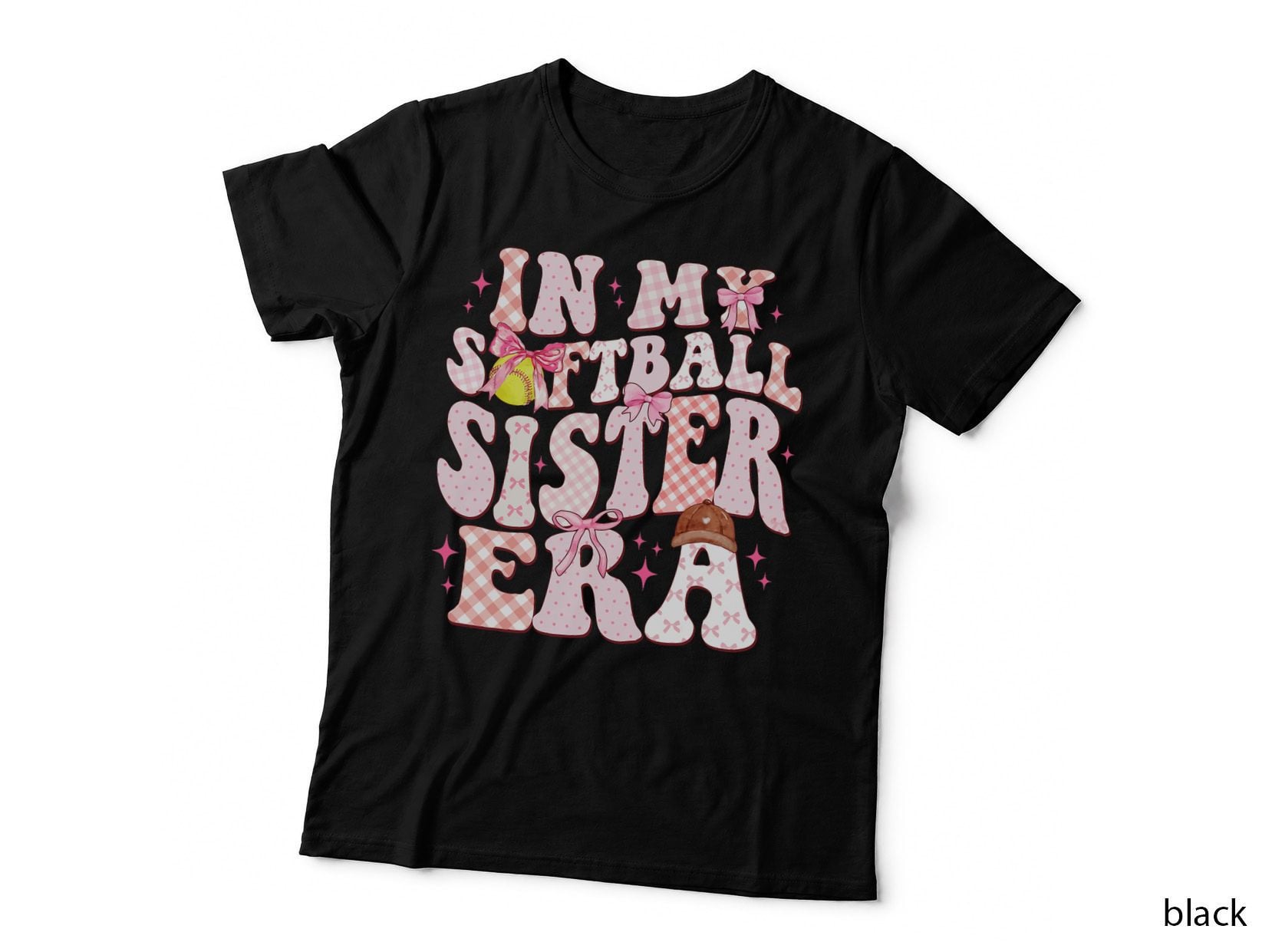 In My Softball Sister Era Retro Groovy Softball Girl Costume T-Shirt