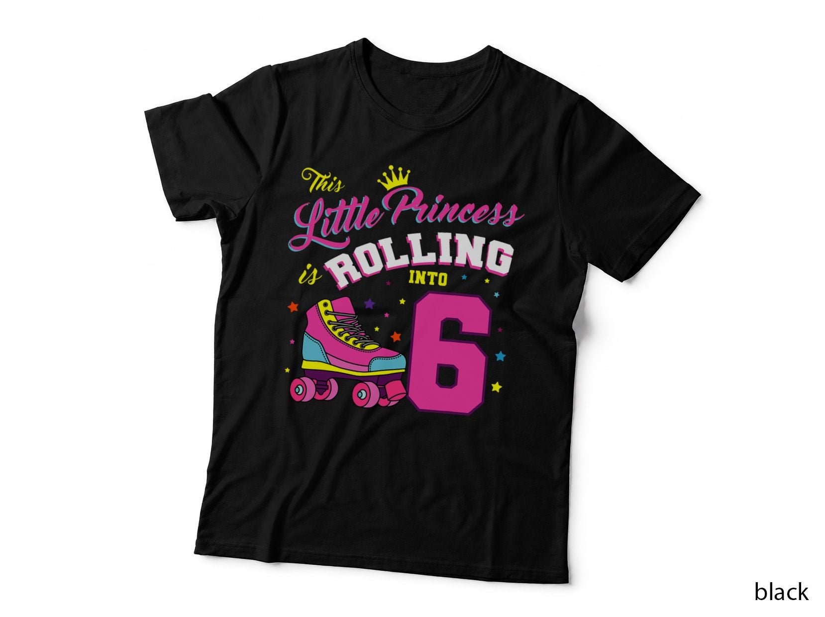 Little Princess Roller Skates Birthday T-Shirt, Retro Roller Derby