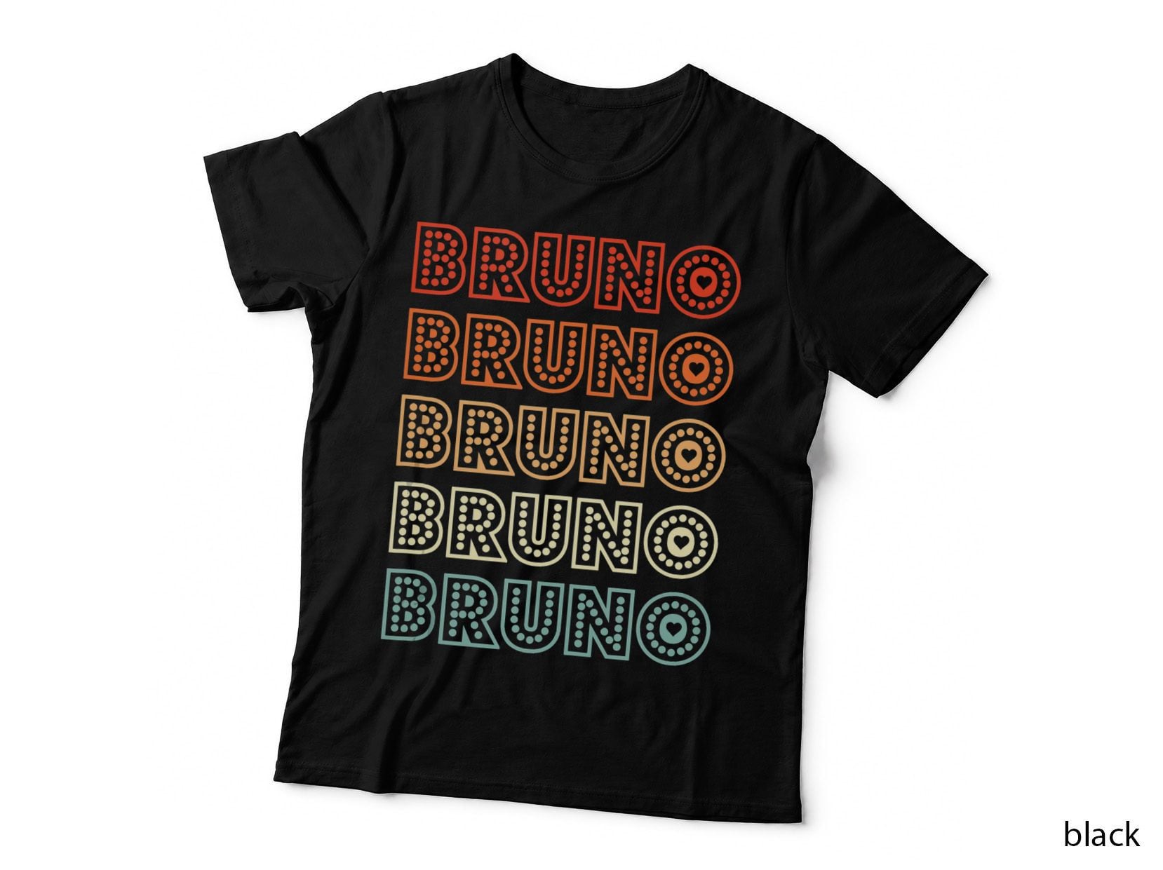 Love Heart Bruno Retro Style Bruno Lover Heart, Vintage T-Shirt