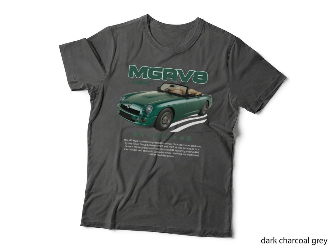 MGRV8 Cabrio T-Shirt, Classic Sports Car Tee, Gift for Car Enthusiasts