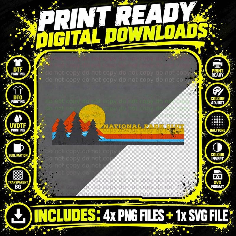 National Park Slut - Retro T-Shirt Png SVG Digital Bundle