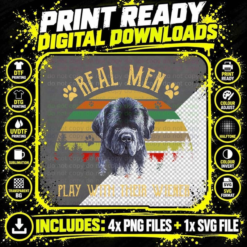 Newfoundland T-Shirt, Vintage Retro Style Png SVG Digital Bundle