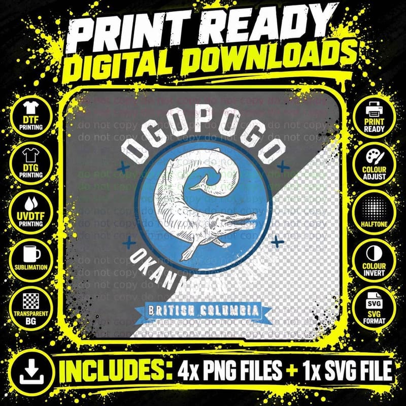 Ogopogo Tshirt Cryptozoology Cryptid Folklore Vintage Png SVG Digital Bundle