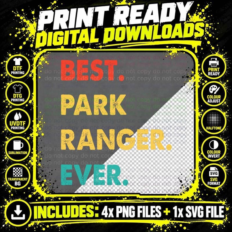 Park Ranger Profession Retro Best Park Ranger Ever Png SVG Digital Bundle