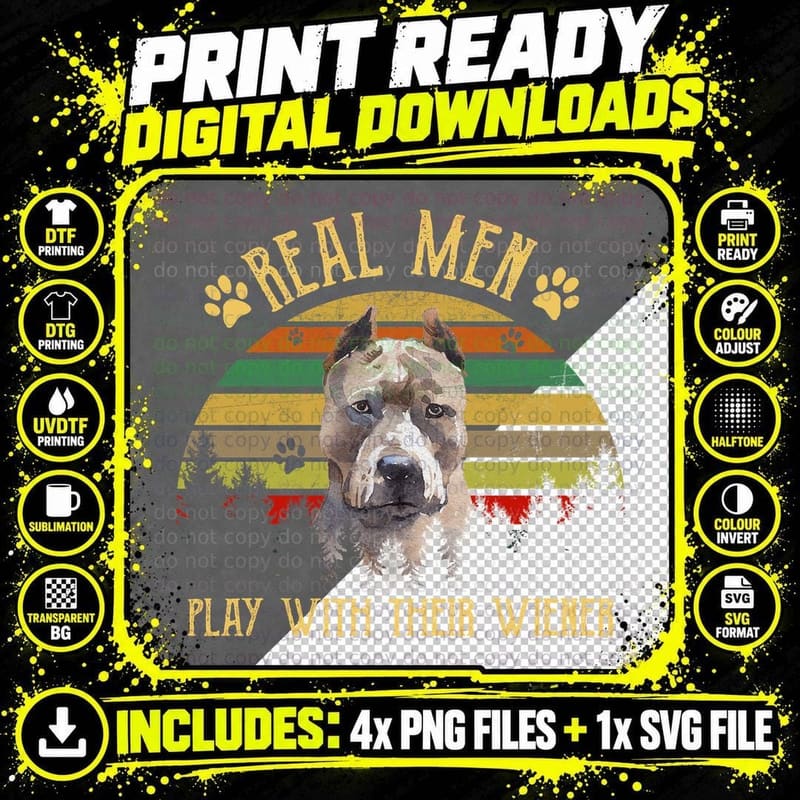 Pit Bull T-Shirt, Vintage Retro Style, Pet Lover Apparel Png SVG Digital Bundle