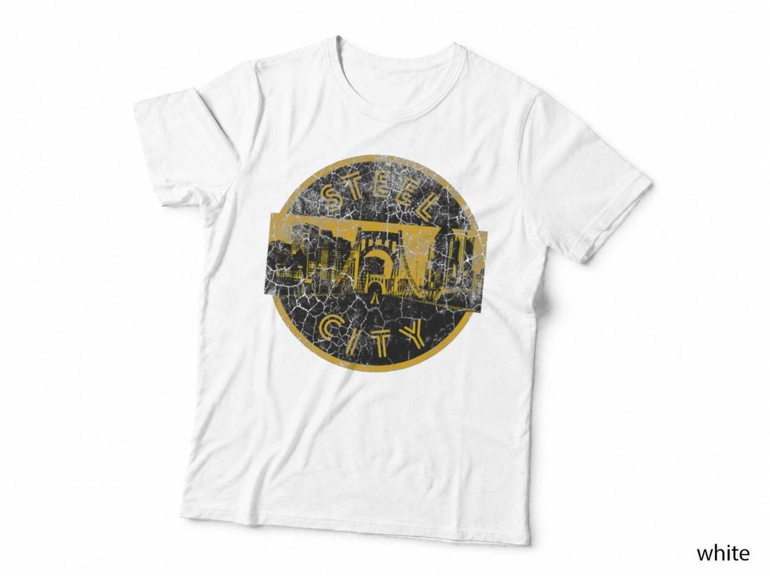 Pittsburgh Steel City Retro Skyline Bridge Vintage T-Shirt